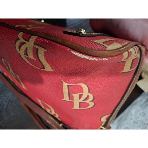 Dooney & Bourke Monogram Red Leather Medium Domed Satchel Handbag/Pre-owned-Grea - Picture 8 of 8